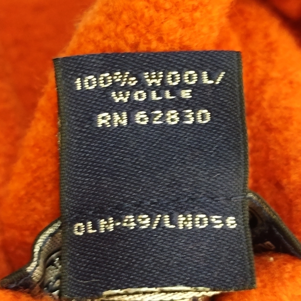 Lands' End Jacket Women's Orange 100% Wool Button Up Pockets Collared Size 4 - Picture 10 of 10